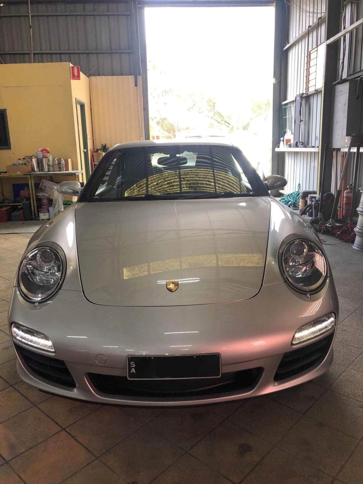 Porsche photographed inside the Jai's Auto Garage workshop
